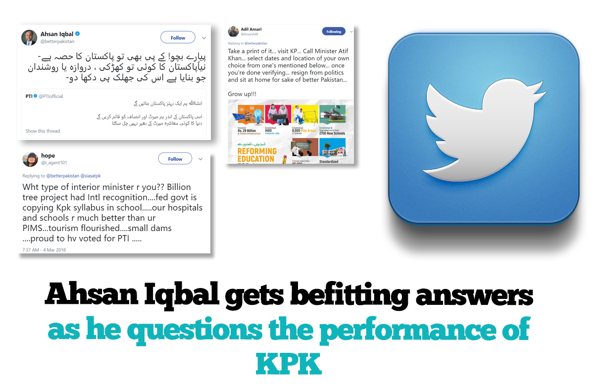 Ahsan Iqbal gets befetting replies on his question on KPK